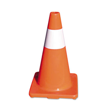 Tatco Traffic Cone, 10 X 10 X 18, Orange-silver freeshipping - TVN Wholesale